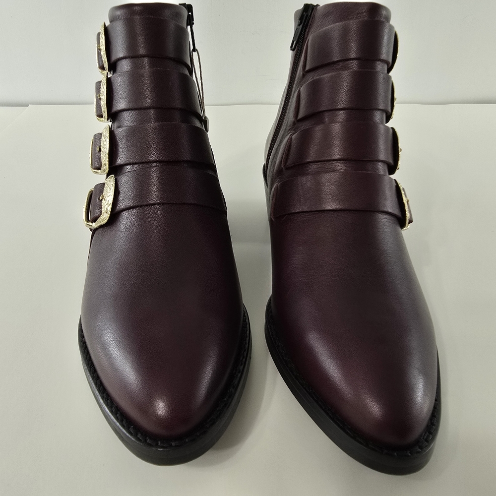 Anthropologie Anaki Paris Ankle Boots Leather Point Toe Pegasus Star NWT Sz 7.5 - Picture 4 of 11